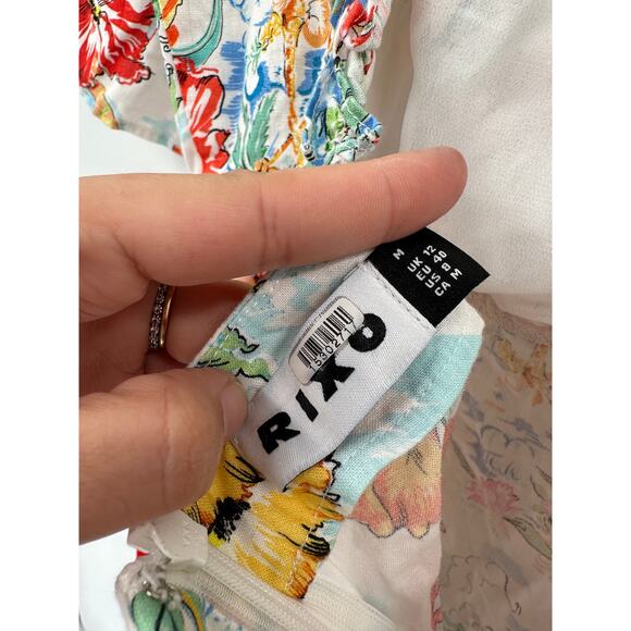 RIXO Camile Ruffle Linen Blend Mini Dress Size M - Picture 5 of 7